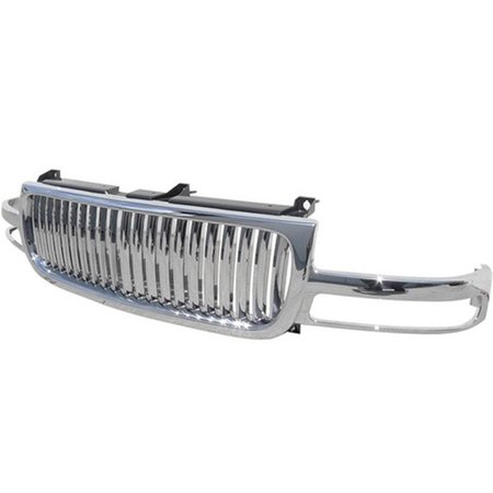 OVERTIME 99-02 Gmc Sierra Vertical Grille for 99 to 02 GMC Sierra, Chrome - 14 x 16 x 73 in. OV2654413